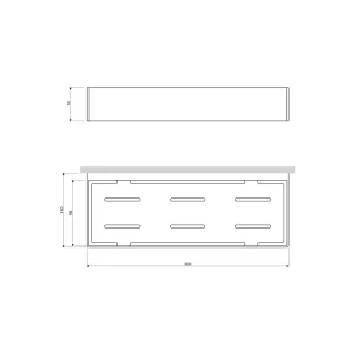 Omnires UNI koszyk prysznicowy, 30 x 5 x 11 cm, czarny mat UN10335BL