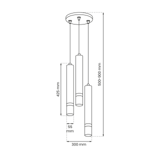 Lampa wisząca JOKER BLACK/CHROME 3xGU10 MLP8916