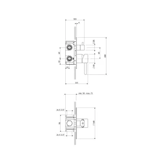 Omnires Y element natynkowy baterii prysznicowej 2-wyjściowej, grafit szczotkowany Y1247ROGR