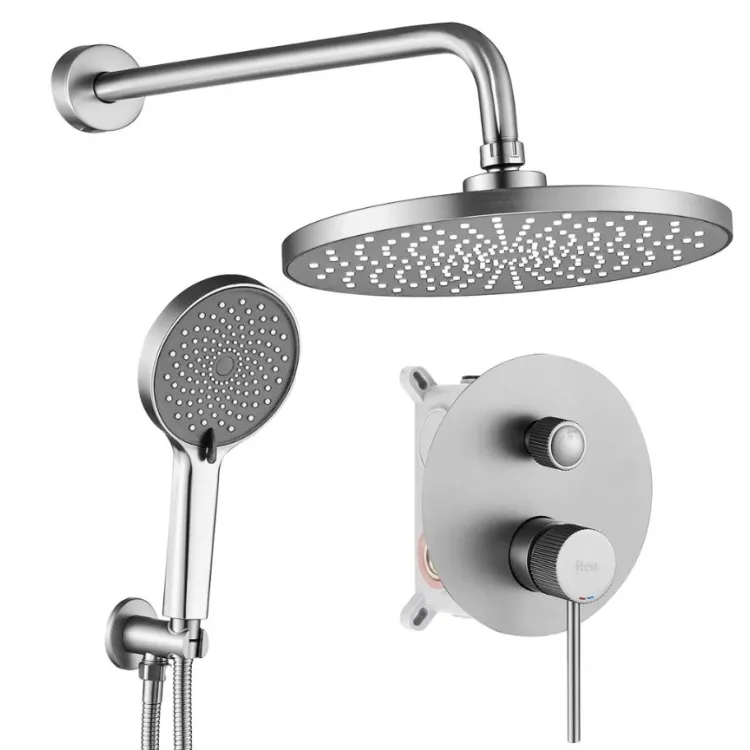 Rea ZESTAW NATR PODTYNK LUNGO STRIPE NIKIEL SZCZ + BOX REA-P9493