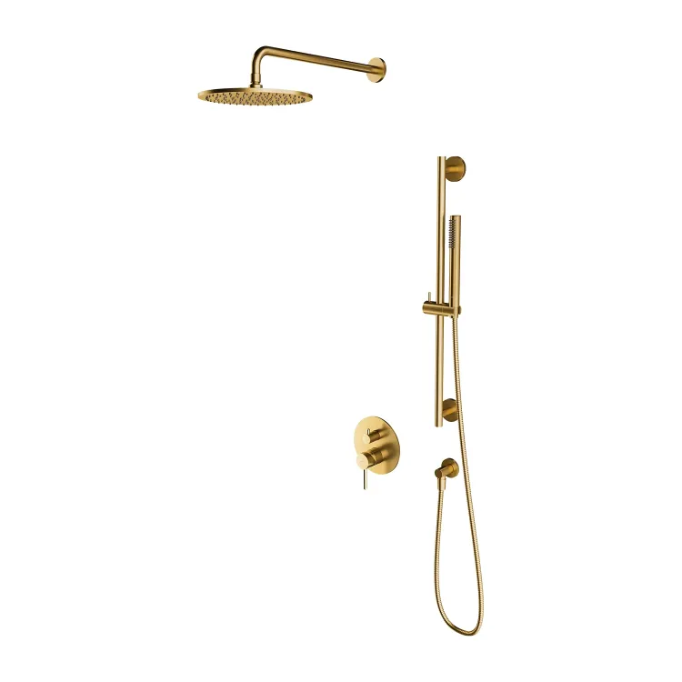 Omnires Y system prysznicowy podtynkowy, 2-wyjściowy, złoty szczotkowany SYSY47GLB