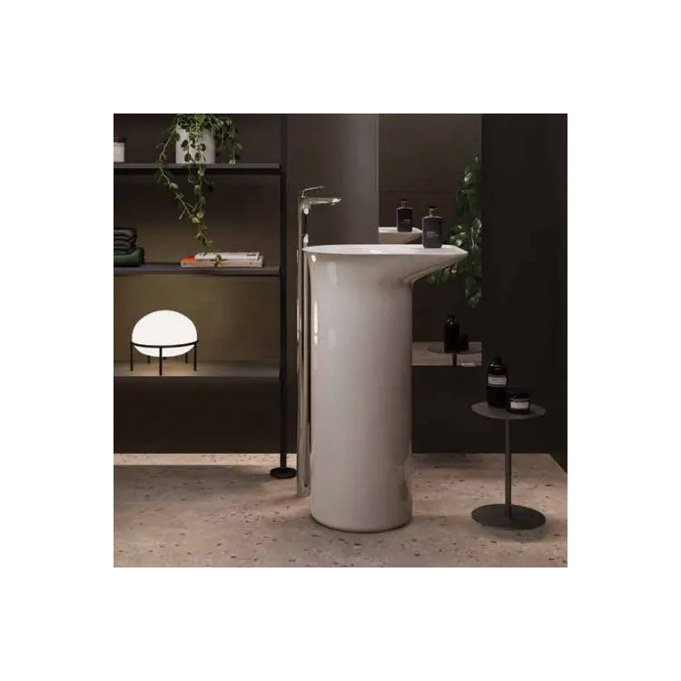 RAK Ceramics VALET Umywalka wolnostojąca 53x39,5x90 cm Blat P odpływ do podłogi biały połysk VALFS5300AWHA,