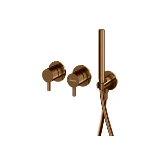 Kohlman Zestaw prysznicowy z deszczownicą 30cm i słuchawką Axel BRUSHED COPPER QW260ABCR30