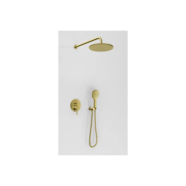 Kohlman Zestaw prysznicowy z deszczownicą 30cm Axel BRUSHED GOLD QW210AGDBR30