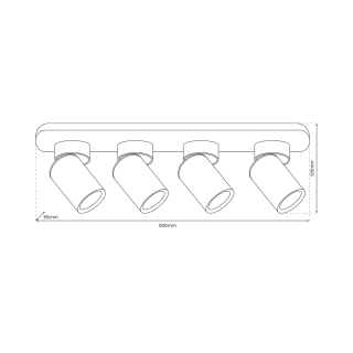 Lampa Sufitowa Andy 4xGU10 Czarny + Złoty ML9939