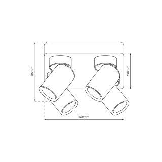 Lampa Sufitowa Andy 4xGU10 Kwadrat Biały + Złoty ML9940