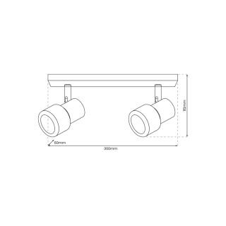 Lampa Sufitowa Cino 2xGU10 Biały + Chrom ML9946