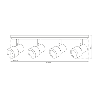 Lampa Sufitowa Cino 4xGU10 Czarny + Chrom ML9951