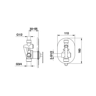 Kohlman Bateria prysznicowa Boxine QW220B