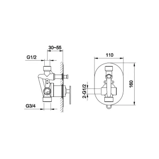 Kohlman Bateria wannowo-prysznicowa Boxine QW210B