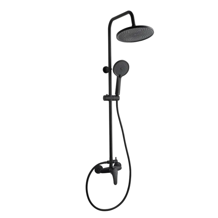 Invena DESZCZOWNIA Z BATERIĄ NATRYSKOWĄ KALYMNOS CZARNA AU-28-004-V