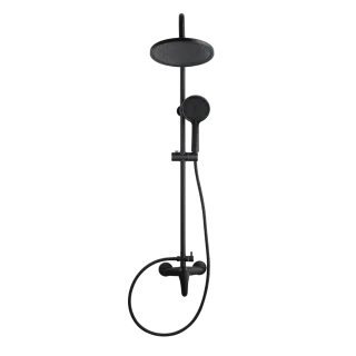 Invena DESZCZOWNIA Z BATERIĄ NATRYSKOWĄ KALYMNOS CZARNA AU-28-004-V