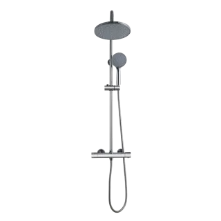 Invena DESZCZOWNIA Z BATERIĄ TERMOSTATYCZNĄ KASOS, CHROM AU-38-T01-V