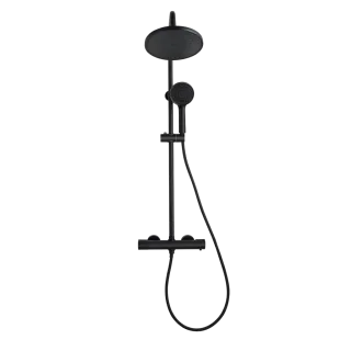 Invena DESZCZOWNIA Z BATERIĄ TERMOSTATYCZNĄ KASOS, CZARNA AU-38-T04-V