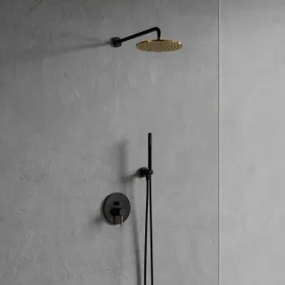 Omnires Y system prysznicowy podtynkowy, czarny półmat/złoty połysk SYSY18BLGL