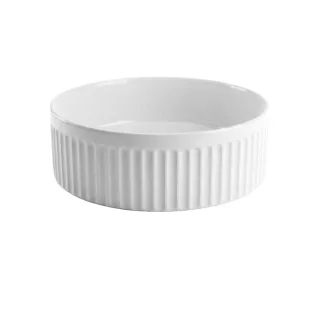 Invena UMYWALKA NABL GLAMOUR TREND 36CM OKRĄGŁA  RYFLOWANA, BIAŁA POŁY CE-63-001-C