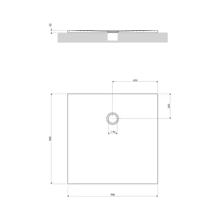 Omnires AQUAPURE kompozytowy brodzik prysznicowy antypoślizgowy, 90 x 90 cm, biały mat AQUAPURE90-KBM
