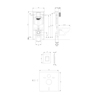 Omnires RAPID podtynkowy zestaw WC 4w1, miedź połysk, GROHE RAPIDSETCP