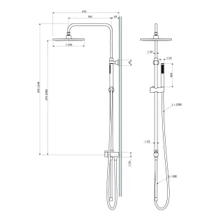 Omnires MICRO kolumna prysznicowa natynkowa, chrom połysk SYSMICROLCR