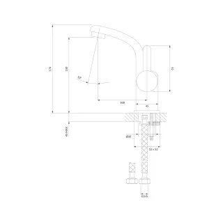 Omnires DARLING bateria umywalkowa, czarny półmat DA5010BL
