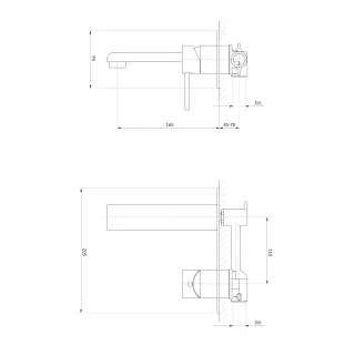 Omnires DARLING bateria umywalkowa podtynkowa, czarny półmat DA5015BL