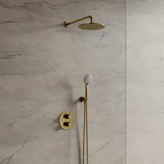 Omnires Y termostatyczny system prysznicowy podtynkowy, mosiądz szczotkowany SYSYT05BSB