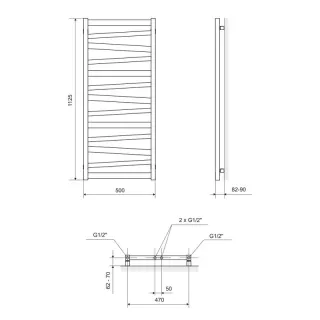 Excellent Italic grzejnik łazienkowy 113x50 cm, czarny soft GREX.IT113.BL