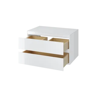 Excellent Finli szafka wisząca 80cm, podumywalkowa z blatem 2 szuflady, biały połysk MLEX.1102.800.WHWH