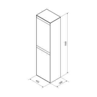 Excellent Finli szafka wisząca boczna 150 cm, wysoka, biały połysk MLEX.1201.400.WHWH