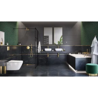 Excellent Kuadro lustro łazienkowe 100x50 cm prostokątne, złoty szczotkowany DOEX.KU100.050.GB