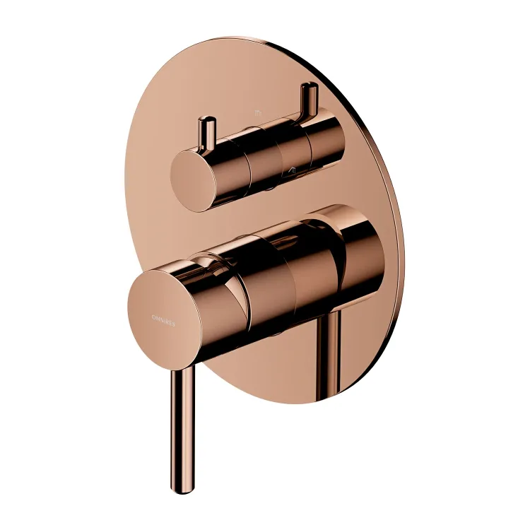 Omnires Y element natynkowy baterii prysznicowo-wannowej 3-wyjściowej, miedź połysk Y1248ROCP