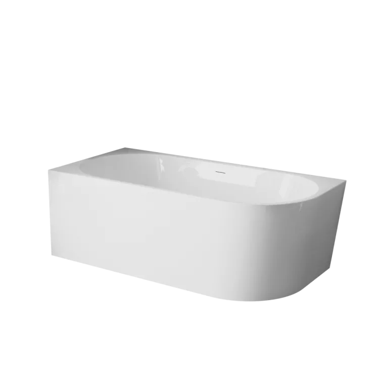 Invena WANNA WOLNOSTOJĄCA PRZYŚCIENNA LEWA 150 CM ASTRI Z SYFONEM AN-03-15L-F