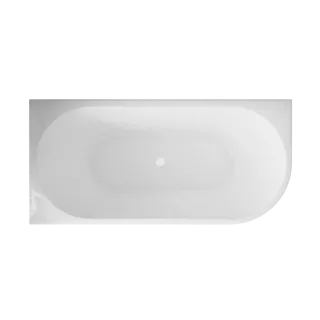 Invena WANNA WOLNOSTOJĄCA PRZYŚCIENNA LEWA 150 CM ASTRI Z SYFONEM AN-03-15L-F