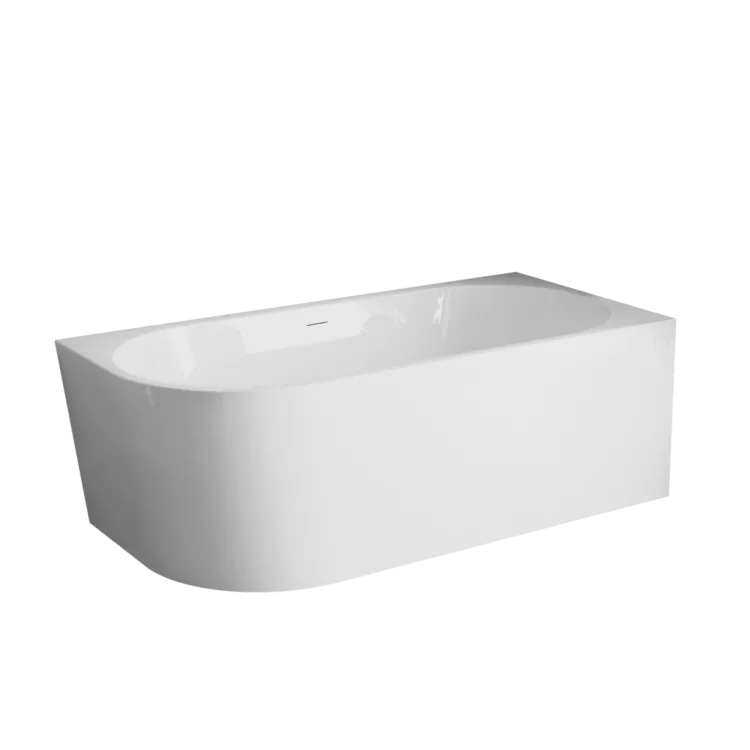 Invena WANNA WOLNOSTOJĄCA PRZYŚCIENNA PRAWA 150 CM ASTRI Z SYFONEM AN-03-15P-F
