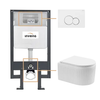 Invena ZESTAW PODTYNKOWY WC GLAMOUR Z PRZYCISKIEM 601...