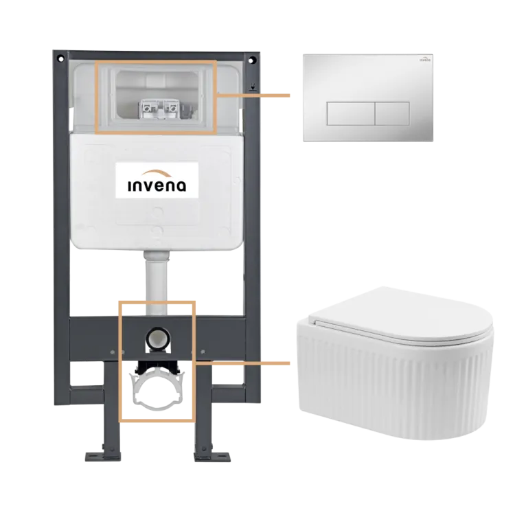 Invena ZESTAW PODTYNKOWY WC GLAMOUR Z PRZYCISKIEM 603 CHROM CK-92-031