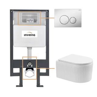 Invena ZESTAW PODTYNKOWY WC GLAMOUR Z PRZYCISKIEM 604...
