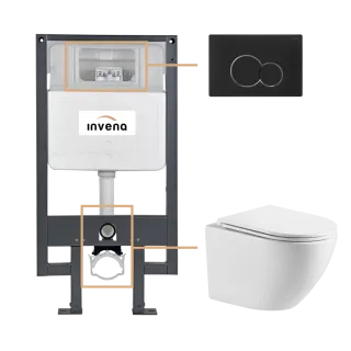 Invena ZESTAW PODTYNKOWY WC LIMNOS Z PRZYCISKIEM 601...