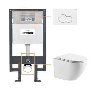 Invena ZESTAW PODTYNKOWY WC LIMNOS Z PRZYCISKIEM 601...