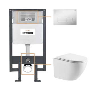 Invena ZESTAW PODTYNKOWY WC LIMNOS Z PRZYCISKIEM 603...