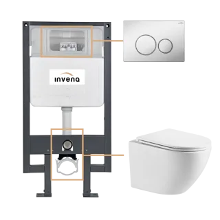 Invena ZESTAW PODTYNKOWY WC LIMNOS Z PRZYCISKIEM 604...