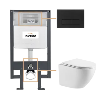 Invena ZESTAW PODTYNKOWY WC LIMNOS Z PRZYCISKIEM 603...