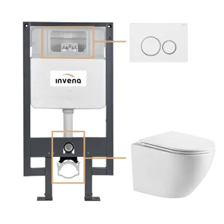 Invena ZESTAW PODTYNKOWY WC LIMNOS Z PRZYCISKIEM 604...