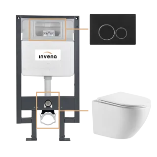 Invena ZESTAW PODTYNKOWY WC LIMNOS Z PRZYCISKIEM 604...