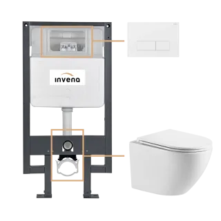 Invena ZESTAW PODTYNKOWY WC LIMNOS Z PRZYCISKIEM 603...