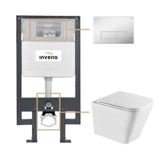 Invena ZESTAW PODTYNKOWY WC FLORINA Z PRZYCISKIEM 603...