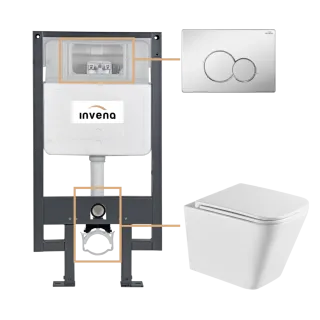 Invena ZESTAW PODTYNKOWY WC FLORINA Z PRZYCISKIEM 601...
