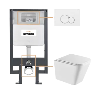 Invena ZESTAW PODTYNKOWY WC FLORINA Z PRZYCISKIEM 601...