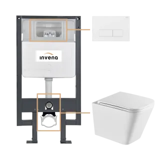 Invena ZESTAW PODTYNKOWY WC FLORINA Z PRZYCISKIEM 603...