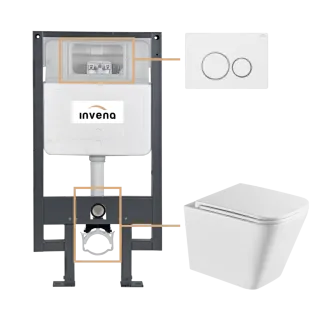 Invena ZESTAW PODTYNKOWY WC FLORINA Z PRZYCISKIEM 604...